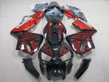 Schwarz rote Flamme 05-06 Honda CBR600RR Motorrad Verkleidung