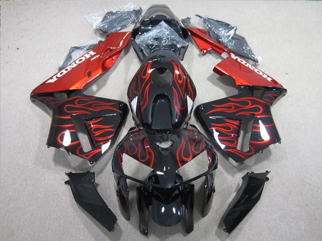 Schwarz rote Flamme 05-06 Honda CBR600RR Motorrad Verkleidung Schwarz rote Flamme 05-06 Honda CBR600RR Motorrad Verkleidung