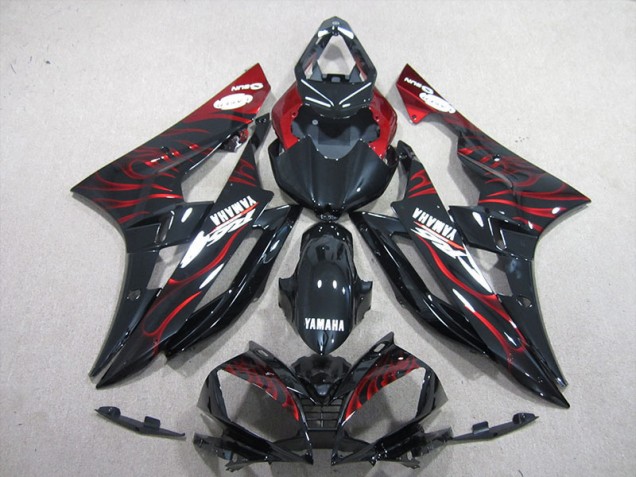 Schwarz rote Flamme 06-07 Yamaha YZF R6 Motorrad Verkleidungen Schwarz rote Flamme 06-07 Yamaha YZF R6 Motorrad Verkleidungen