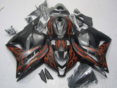 Schwarz rote Flamme 09-12 Honda CBR600RR Motorrad Verkleidungen