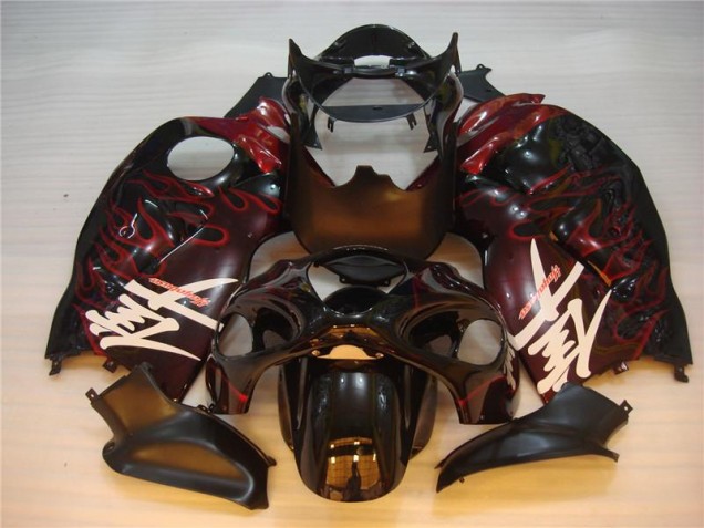 Schwarz rote Flamme 96-07 Suzuki GSXR 1300 Hayabusa Motorrad Verkleidungen Schwarz rote Flamme 96-07 Suzuki GSXR 1300 Hayabusa Motorrad Verkleidungen
