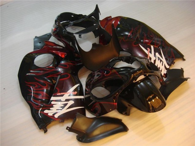 Schwarz rote Flamme 96-07 Suzuki GSXR 1300 Hayabusa Motorrad Verkleidungen Schwarz rote Flamme 96-07 Suzuki GSXR 1300 Hayabusa Motorrad Verkleidungen