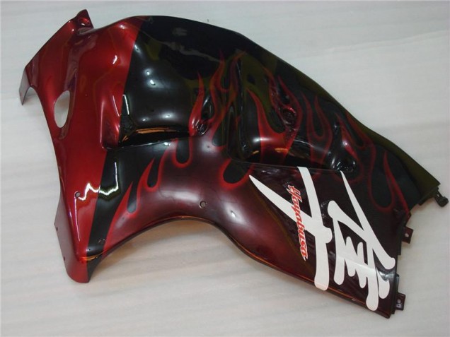 Schwarz rote Flamme 96-07 Suzuki GSXR 1300 Hayabusa Motorrad Verkleidungen Schwarz rote Flamme 96-07 Suzuki GSXR 1300 Hayabusa Motorrad Verkleidungen