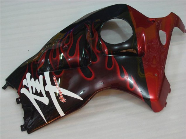 Schwarz rote Flamme 96-07 Suzuki GSXR 1300 Hayabusa Motorrad Verkleidungen Schwarz rote Flamme 96-07 Suzuki GSXR 1300 Hayabusa Motorrad Verkleidungen