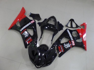 Schwarz und Rot 03-04 Suzuki GSXR 1000 Motorrad Verkleidung