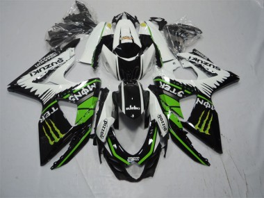 Schwarz weiß grünes Monster Pizzoli 09-16 Suzuki GSXR 1000 Motorrad Verkleidung