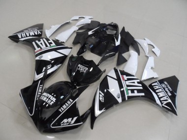 Schwarz weißer Fiat 09-11 Yamaha YZF R1 Motorrad Verkleidungen