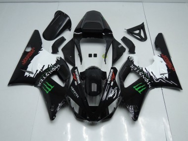 Schwarz weißes Monster 00-01 Yamaha YZF R1 Motorrad Verkleidung