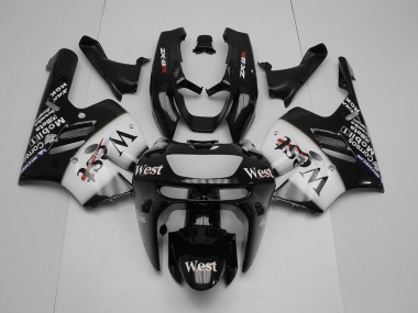 Schwarz weißes Westmuster 94-97 Kawasaki ZX9R Motorrad Verkleidung
