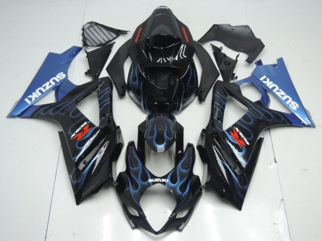Schwarze Blau Flamme 07-08 Suzuki GSXR 1000 Motorrad Verkleidung Schwarze Blau Flamme 07-08 Suzuki GSXR 1000 Motorrad Verkleidung
