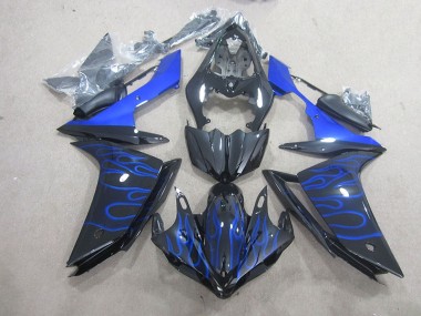 Schwarze Blau Flamme 07-08 Yamaha YZF R1 Motorrad Verkleidung