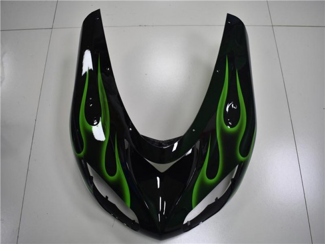 Schwarze grüne Flamme 06-07 Kawasaki ZX10R Motorrad Verkleidung Schwarze grüne Flamme 06-07 Kawasaki ZX10R Motorrad Verkleidung
