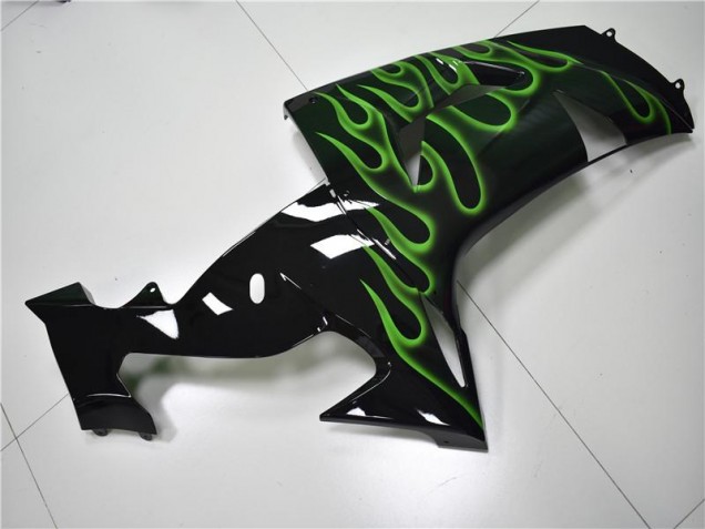 Schwarze grüne Flamme 06-07 Kawasaki ZX10R Motorrad Verkleidung Schwarze grüne Flamme 06-07 Kawasaki ZX10R Motorrad Verkleidung