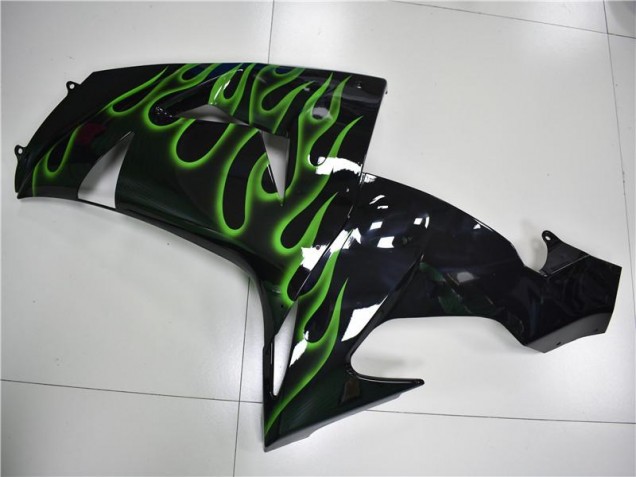 Schwarze grüne Flamme 06-07 Kawasaki ZX10R Motorrad Verkleidung Schwarze grüne Flamme 06-07 Kawasaki ZX10R Motorrad Verkleidung