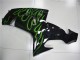 Schwarze grüne Flamme 06-07 Kawasaki ZX10R Motorrad Verkleidung Schwarze grüne Flamme 06-07 Kawasaki ZX10R Motorrad Verkleidung