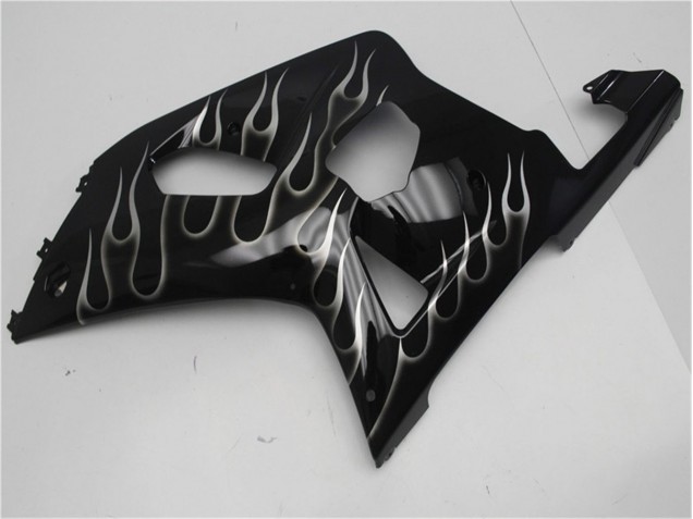 Schwarze weiße Flamme 01-03 Suzuki GSXR 600/750 Motorrad Verkleidung Schwarze weiße Flamme 01-03 Suzuki GSXR 600/750 Motorrad Verkleidung