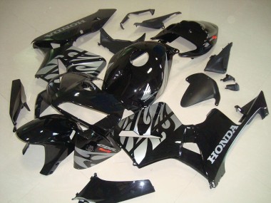 Schwarze weiße Flamme 05-06 Honda CBR600RR Motorrad Verkleidung