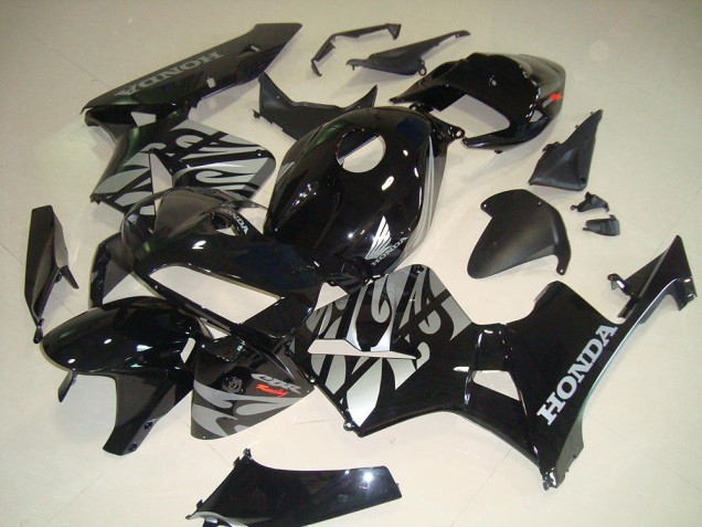 Schwarze weiße Flamme 05-06 Honda CBR600RR Motorrad Verkleidung Schwarze weiße Flamme 05-06 Honda CBR600RR Motorrad Verkleidung