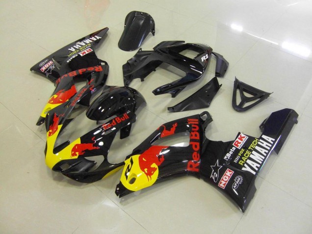 Schwarzer Rot Bull 00-01 Yamaha YZF R1 Motorrad Verkleidung