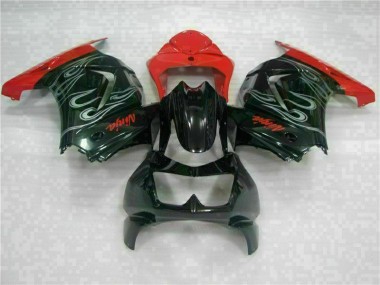 Schwarzer Roter Ninja 08-12 Kawasaki EX250 Motorrad Verkleidung