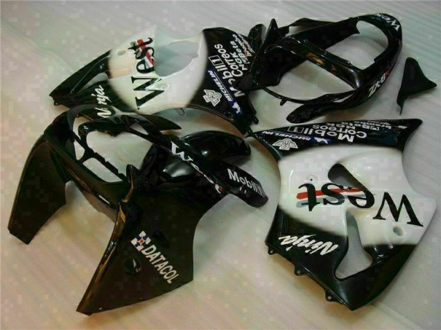 Schwarzer West Ninja 00-02 Kawasaki ZX6R Motorrad Verkleidung Schwarzer West Ninja 00-02 Kawasaki ZX6R Motorrad Verkleidung