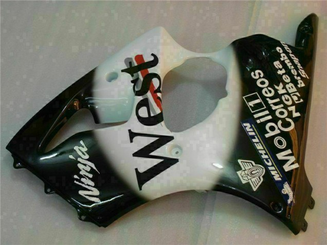 Schwarzer West Ninja 00-02 Kawasaki ZX6R Motorrad Verkleidung Schwarzer West Ninja 00-02 Kawasaki ZX6R Motorrad Verkleidung