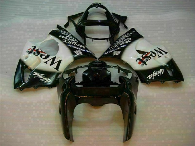 Schwarzer West Ninja 00-02 Kawasaki ZX6R Motorrad Verkleidung Schwarzer West Ninja 00-02 Kawasaki ZX6R Motorrad Verkleidung