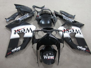 Schwarzer West Ninja 636 03-04 Kawasaki ZX6R Motorrad Verkleidung