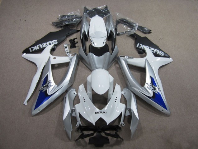 Silber Blau Weiß 08-10 Suzuki GSXR 600 Motorrad Verkleidung Silber Blau Weiß 08-10 Suzuki GSXR 600 Motorrad Verkleidung