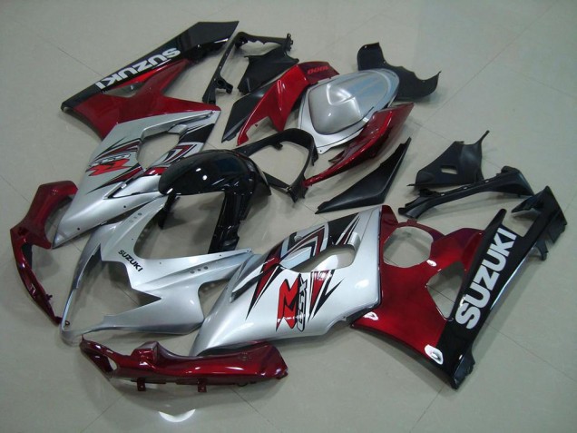 Silber Rot 05-06 Suzuki GSXR 1000 Motorrad Verkleidung Silber Rot 05-06 Suzuki GSXR 1000 Motorrad Verkleidung