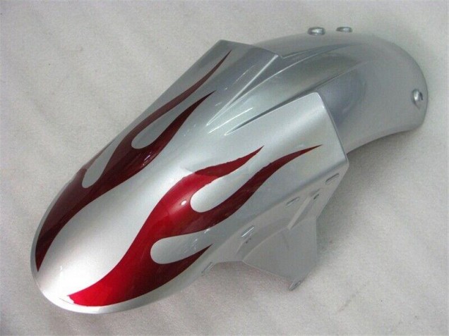 Silber Rot Flammen 05-06 Kawasaki ZX6R Motorrad Verkleidung Silber Rot Flammen 05-06 Kawasaki ZX6R Motorrad Verkleidung