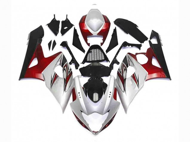 Silber Rot Schwarz 05-06 Suzuki GSXR 1000 Motorrad Verkleidung Silber Rot Schwarz 05-06 Suzuki GSXR 1000 Motorrad Verkleidung
