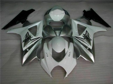 Silber Weiß 07-08 Suzuki GSXR 1000 Motorrad Verkleidung