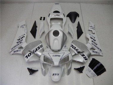 Silber Weiß Schwarz Repsol 03-04 Honda CBR600RR Motorrad Verkleidung