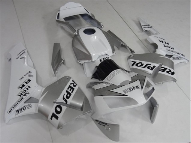 Silver Weiß Schwarz Repsol 03-04 Honda CBR600RR Motorrad Verkleidung Silver Weiß Schwarz Repsol 03-04 Honda CBR600RR Motorrad Verkleidung
