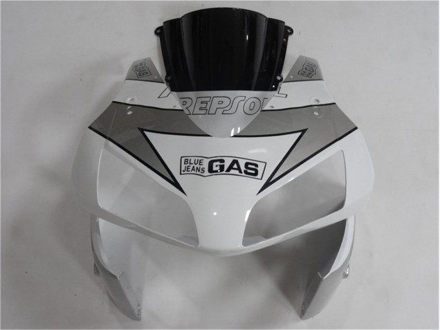 Silver Weiß Schwarz Repsol 03-04 Honda CBR600RR Motorrad Verkleidung Silver Weiß Schwarz Repsol 03-04 Honda CBR600RR Motorrad Verkleidung