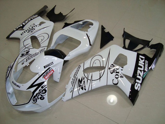 Weiß Alstare Motul 01-03 Suzuki GSXR 750 Motorrad Verkleidung Weiß Alstare Motul 01-03 Suzuki GSXR 750 Motorrad Verkleidung