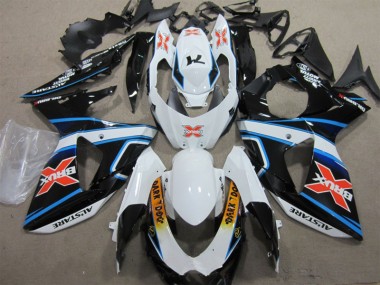Weiß Blau Brux Dunkel Hund 09-16 Suzuki GSXR 1000 Motorrad Verkleidung