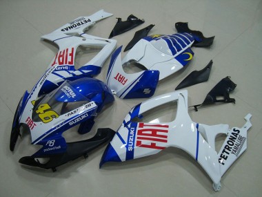 Weiß Blau Fiat 46 06-07 Suzuki GSXR 750 Motorrad Verkleidung