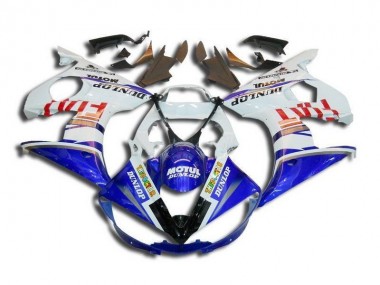 Weiß Blau Fiat Motul Dunlop 03-05 Yamaha YZF R6 Motorrad Verkleidung
