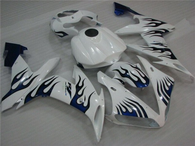 Weiß Blau Flamme 04-06 Yamaha YZF R1 Motorrad Verkleidung Weiß Blau Flamme 04-06 Yamaha YZF R1 Motorrad Verkleidung