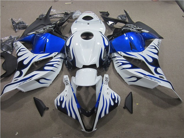 Weiß Blau Flamme 09-12 Honda CBR600RR Motorrad Verkleidung Weiß Blau Flamme 09-12 Honda CBR600RR Motorrad Verkleidung