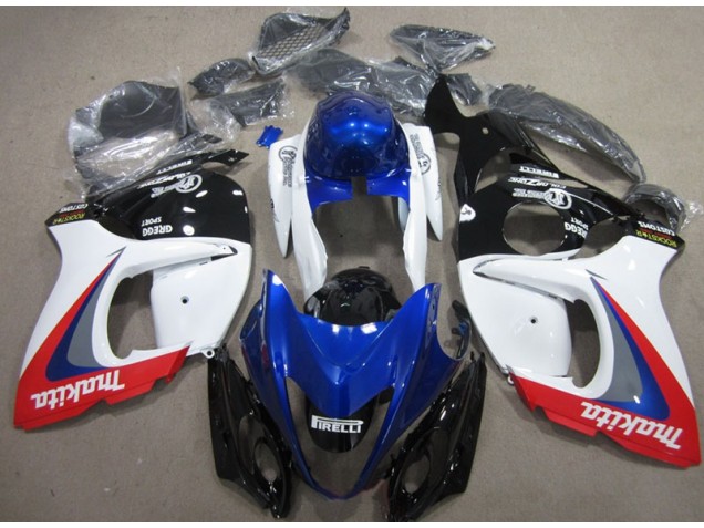 Weiß Blau Makita 08-19 Suzuki GSXR 1300 Hayabusa Motorrad Verkleidung Weiß Blau Makita 08-19 Suzuki GSXR 1300 Hayabusa Motorrad Verkleidung