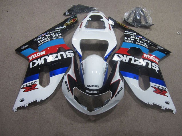 Weiß Blau Rot Motul 01-03 Suzuki GSXR 750 Motorrad Verkleidung Weiß Blau Rot Motul 01-03 Suzuki GSXR 750 Motorrad Verkleidung