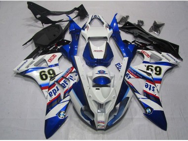 Weiß Blau Sterilgarda 69 09-14 BMW S1000RR Motorrad Verkleidung