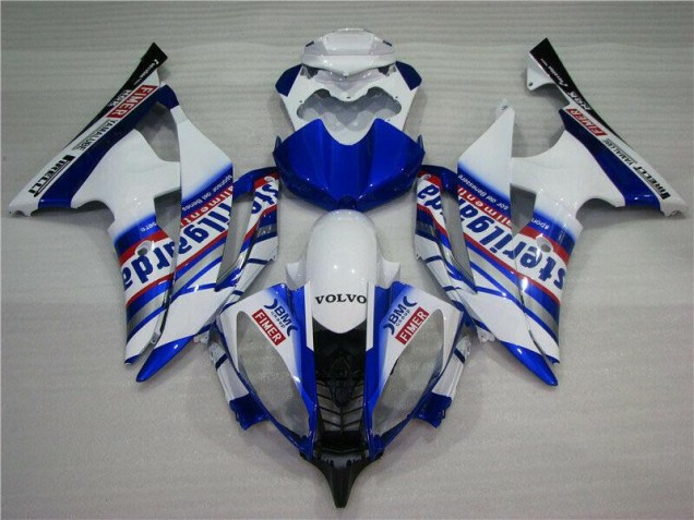 Weiß Blau Sterilgarda Volvo 08-16 Yamaha YZF R6 Motorrad Verkleidung Weiß Blau Sterilgarda Volvo 08-16 Yamaha YZF R6 Motorrad Verkleidung