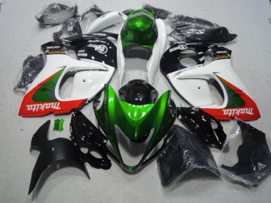 Weiß Grün Makita 08-19 Suzuki GSXR 1300 Hayabusa Motorrad Verkleidung