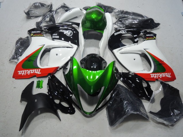 Weiß Grün Makita 08-19 Suzuki GSXR 1300 Hayabusa Motorrad Verkleidung Weiß Grün Makita 08-19 Suzuki GSXR 1300 Hayabusa Motorrad Verkleidung