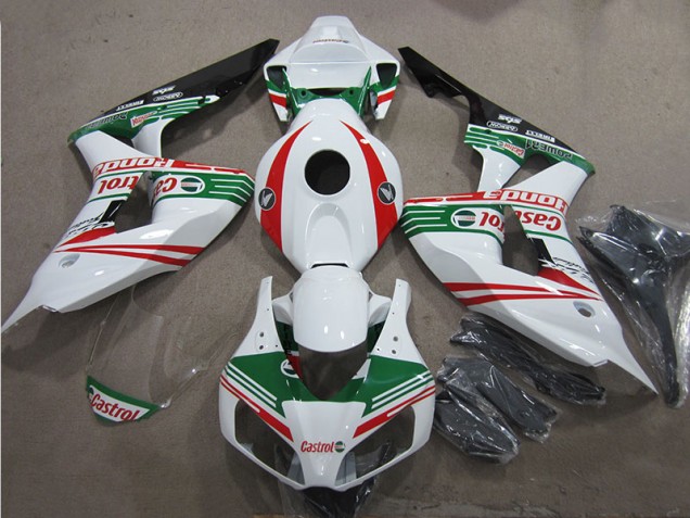Weiß Grün Rot Castrol 06-07 Honda CBR1000RR Motorrad Verkleidung Weiß Grün Rot Castrol 06-07 Honda CBR1000RR Motorrad Verkleidung
