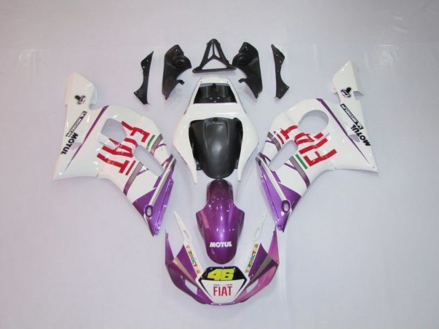 Weiß Lila Fiat 46 98-02 Yamaha YZF R6 Motorrad Verkleidung Weiß Lila Fiat 46 98-02 Yamaha YZF R6 Motorrad Verkleidung